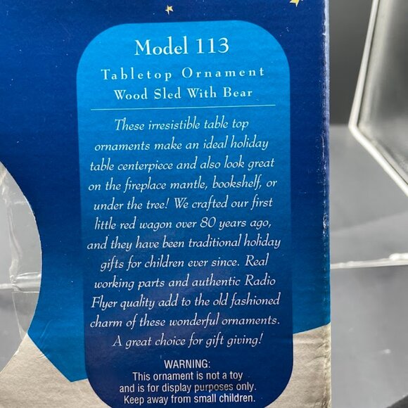 Radio Flyer Christmas Collection White Bear on Sled with Present #113 Tabletop - Picture 3 of 7